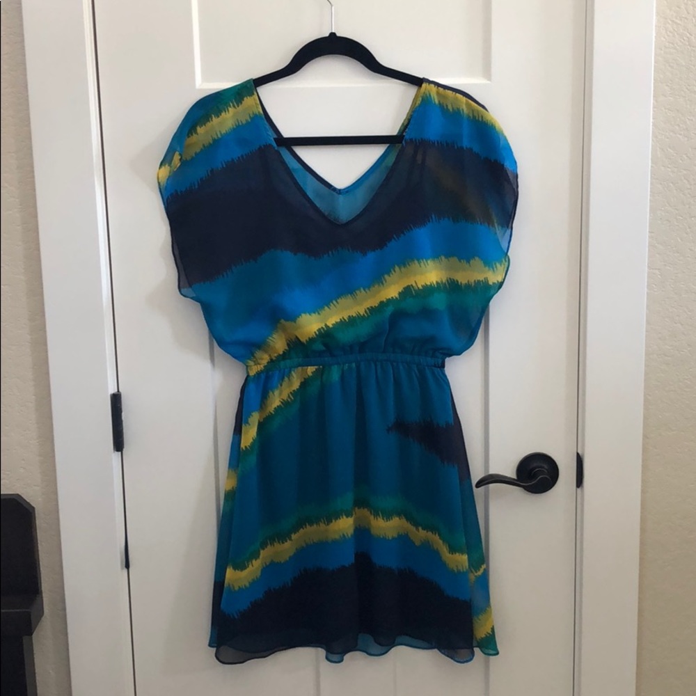 Express Multicolor Tie Die Kimono sleeve dress